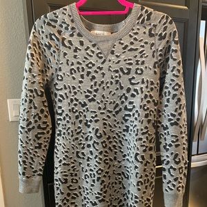 Loft sweater knit leopard dress